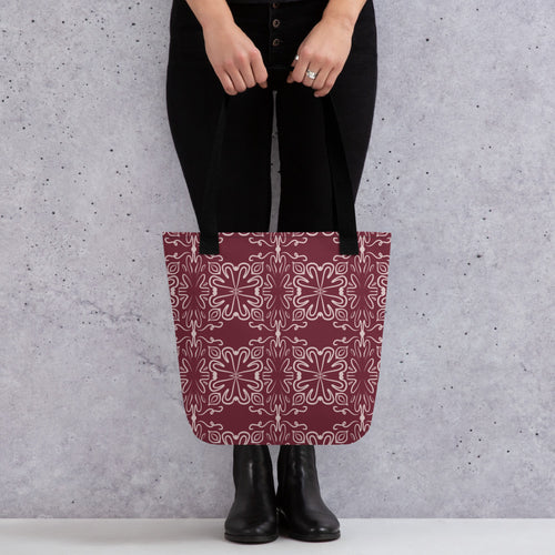 Crimson Garden Tote Bag mockup 1 pattern preview