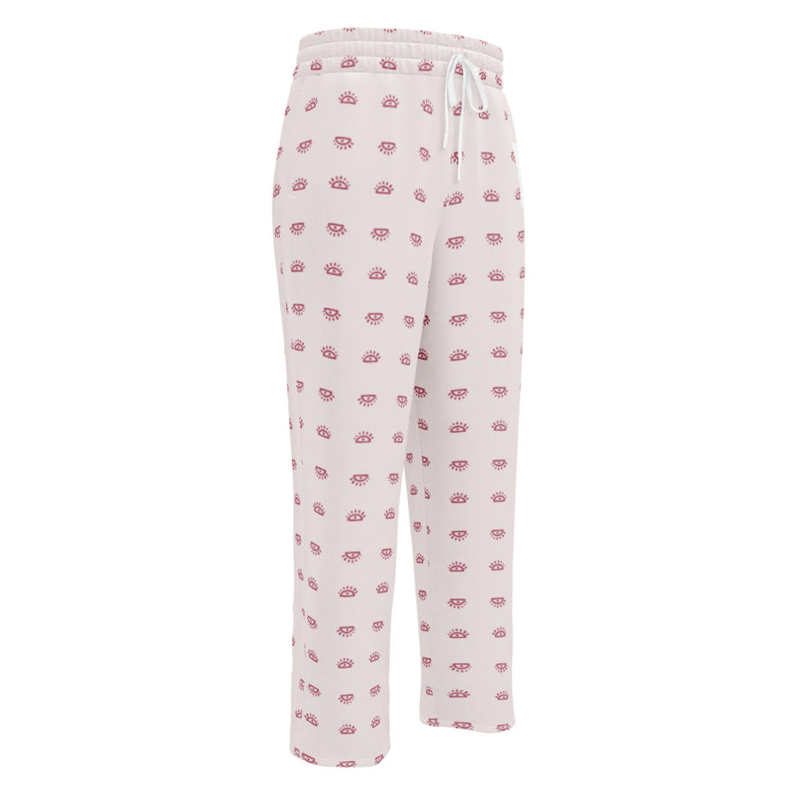 Alison Eyes On It AOP Wide-Leg Joggers mockup 1