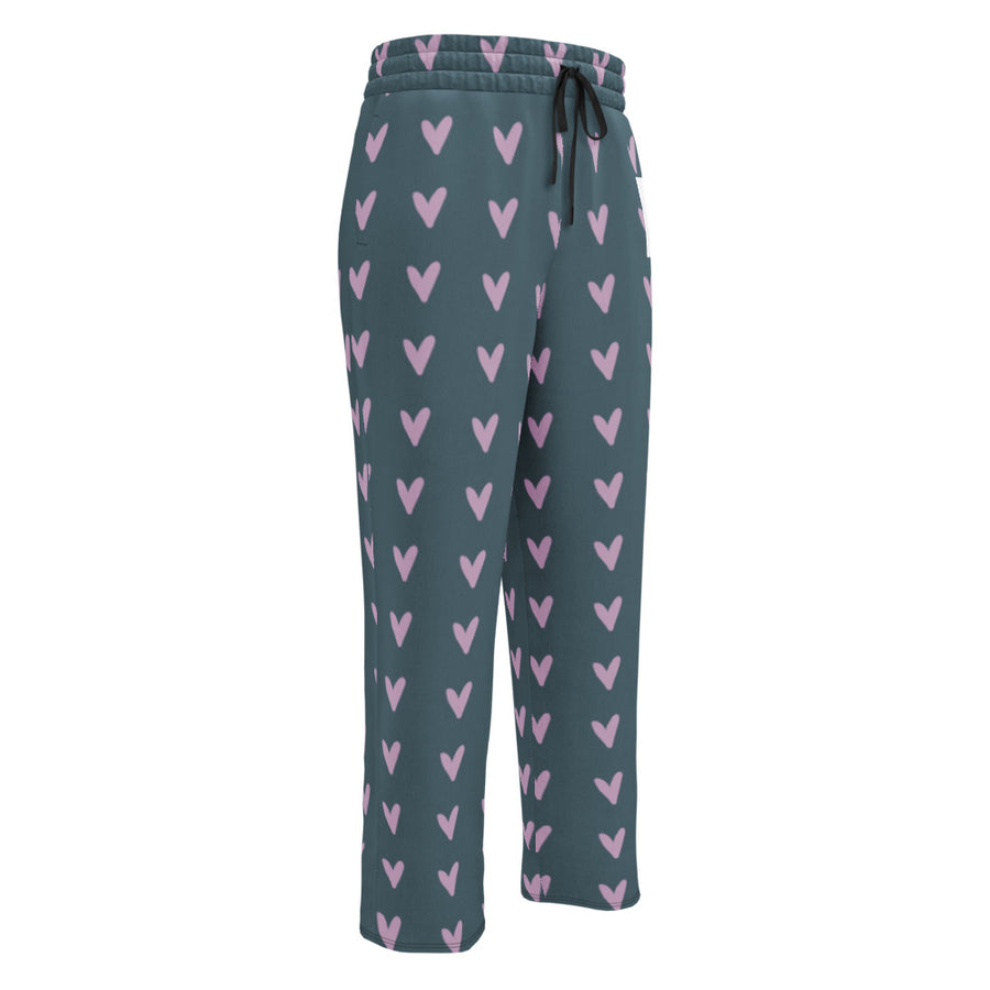 Coachella Puppy Love Slate Lavender AOP Wide-Leg Joggers mockup 1