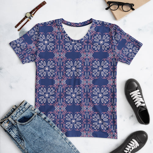 Night Bloom AOP Women's T-Shirt mockup 1 pattern preview