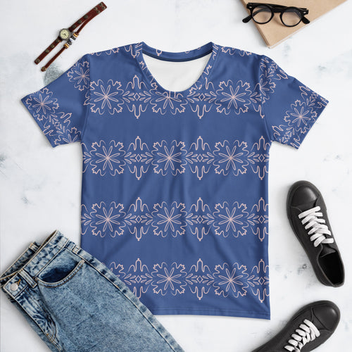 Leaf Damask AOP Women's T-Shirt mockup 1 pattern preview