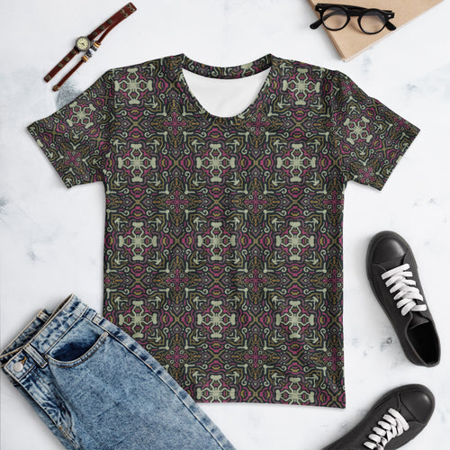 Psychedelic Damask AOP Women's T-Shirt mockup 1 pattern preview