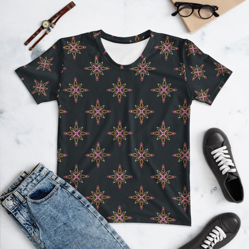 Disco Star AOP Women's T-Shirt mockup 1 pattern preview