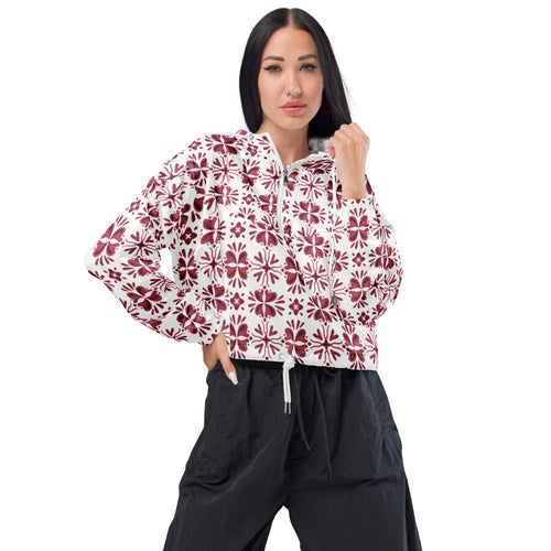 Alison Spice Cabinet AOP Women's Cropped Windbreaker mockup 1 pattern preview