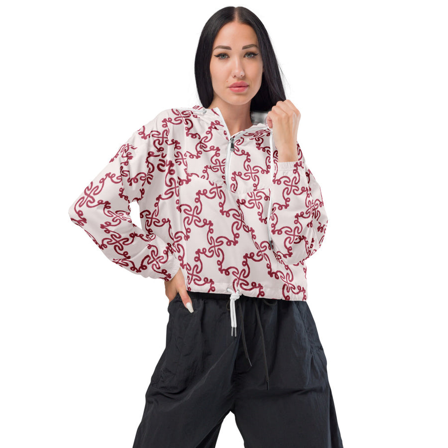 Alison Tangled Twirls AOP Women's Cropped Windbreaker mockup 1