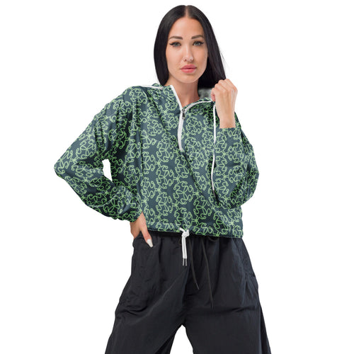 Coachella We Are One Slate AOP Women's Cropped Windbreaker mockup 1 pattern preview