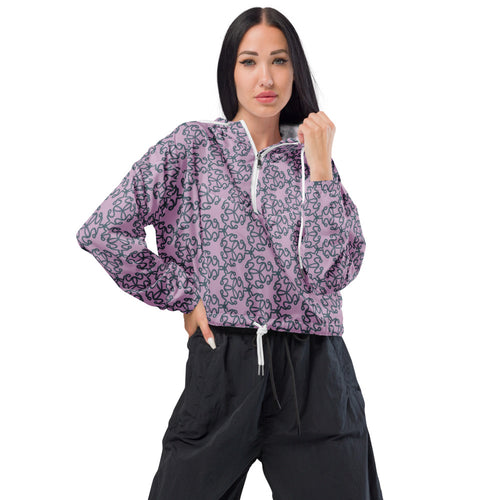 Coachella We Are One Lavender AOP Women's Cropped Windbreaker mockup 1 pattern preview