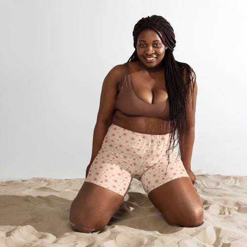 Delicate Romance 3 AOP Biker Shorts mockup 1 pattern preview