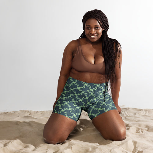 Coachella Wild Ones Slate Mint AOP Biker Shorts mockup 1 pattern preview