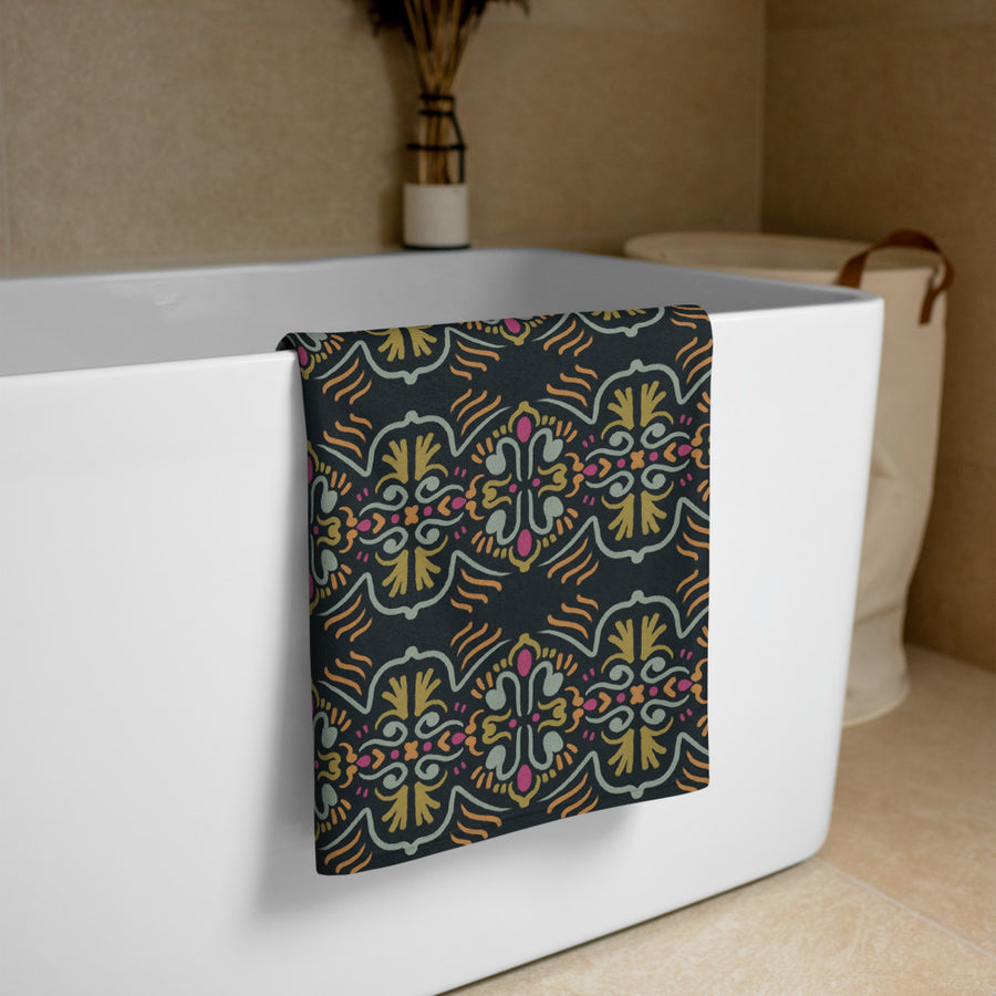 Folk Totem Beach Towel mockup 1