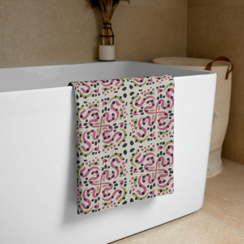 Serpentine Tile Beach Towel mockup 1 pattern preview