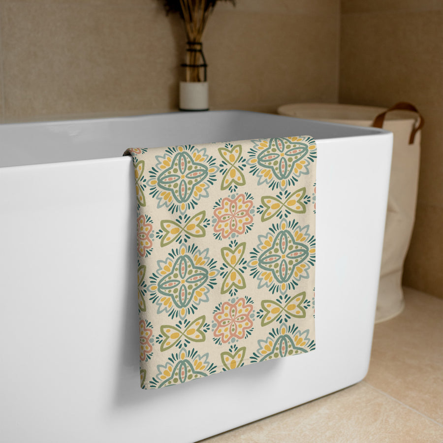 Picnik Lotus Beach Towel mockup 1