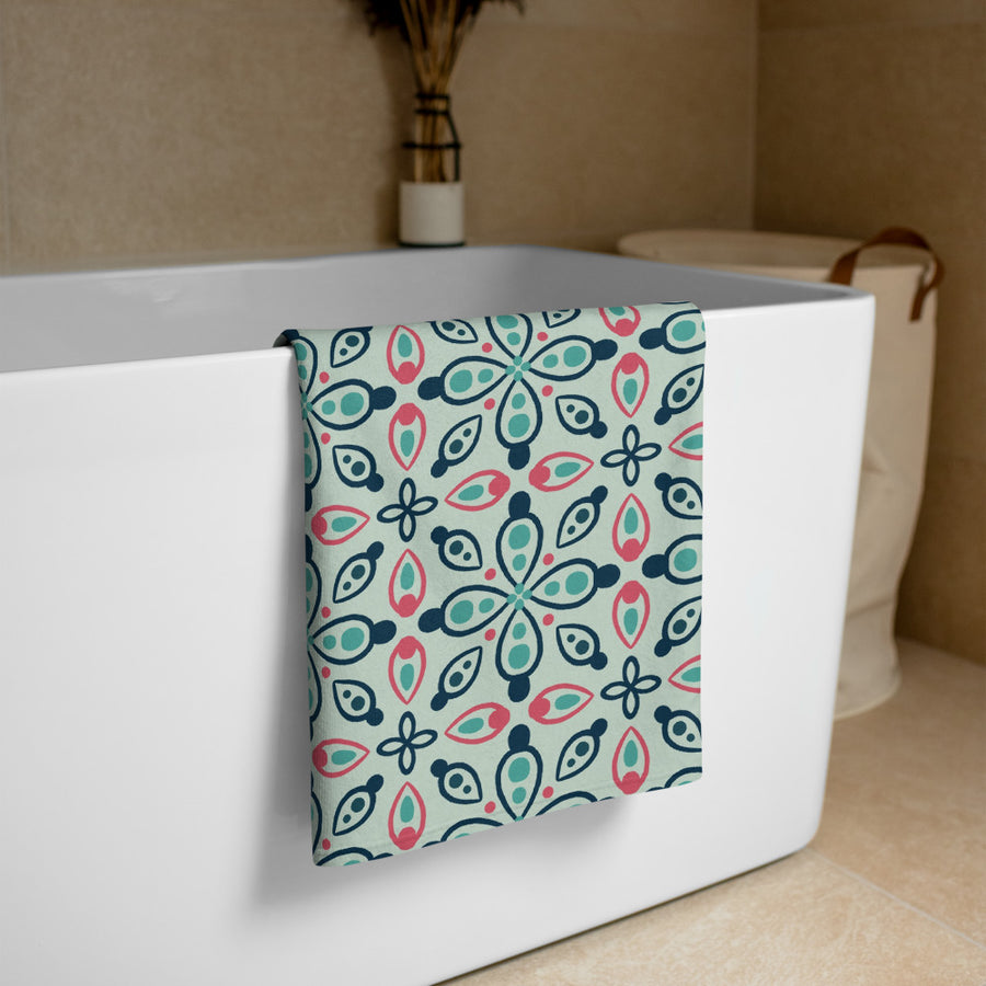 Eye Tile Souk Beach Towel mockup 1