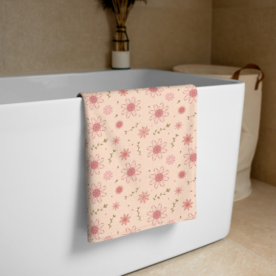 Delicate Romance 3 Beach Towel mockup 1