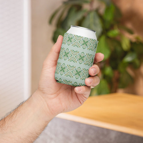 Olive Butterfly Can Cooler mockup 1 pattern preview