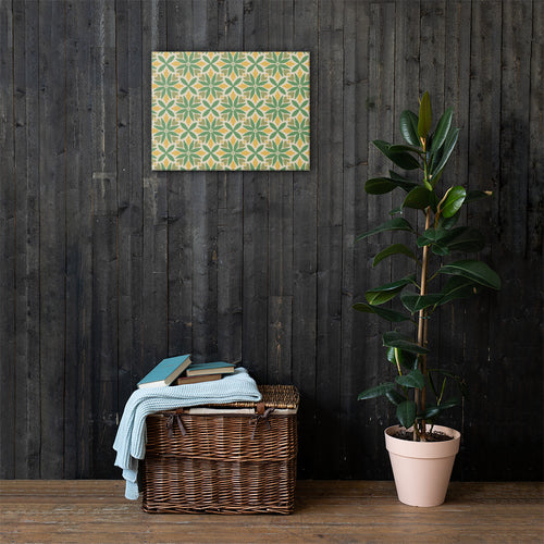 Green Petal Tile Canvas mockup 1 pattern preview