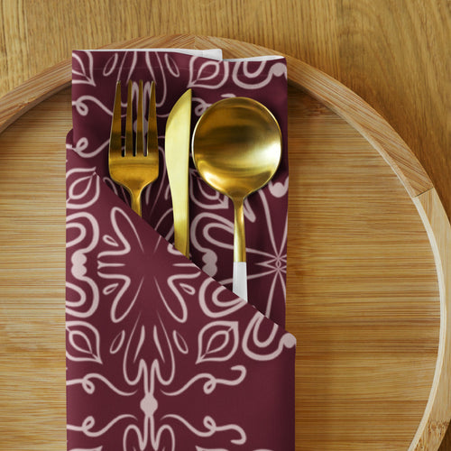 Crimson Garden Cloth Napkin Set mockup 1 pattern preview