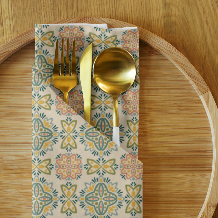 Picnik Lotus Cloth Napkin Set mockup 1