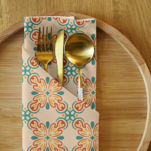 Citrus Tile Cloth Napkin Set mockup 1 pattern preview