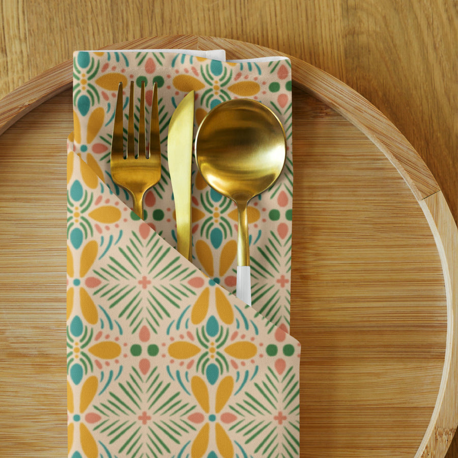 Sunshine Petal Cloth Napkin Set mockup 1