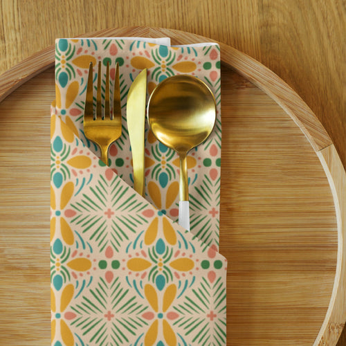 Sunshine Petal Cloth Napkin Set mockup 1 pattern preview
