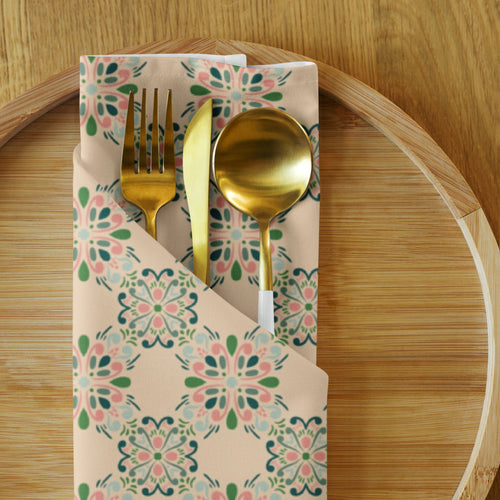 Rose Garden Tile Cloth Napkin Set mockup 1 pattern preview