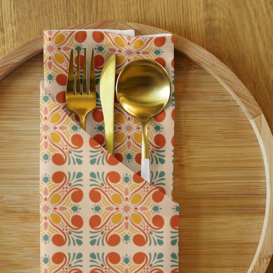 Bold Citrus Cloth Napkin Set mockup 1