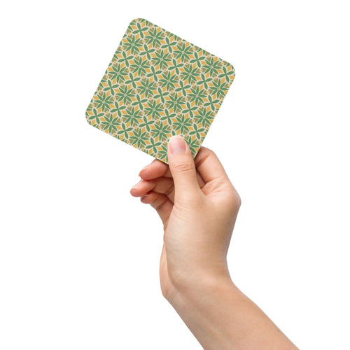 Green Petal Tile Coaster mockup 1 pattern preview