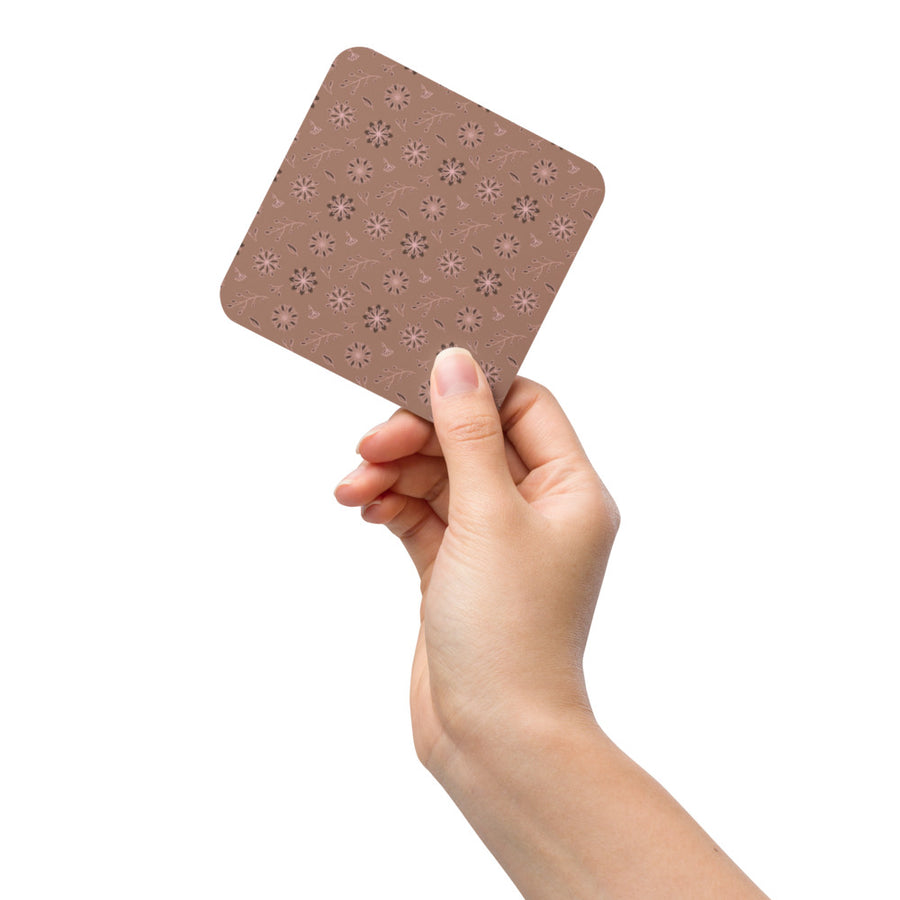 Mocha Botanical Coaster mockup 1