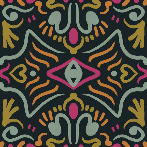 Dark Folk Eye AOP Leggings mockup 2 pattern preview