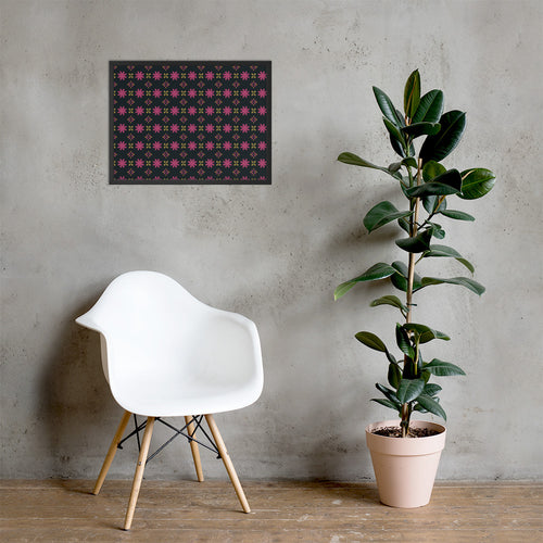 Disco Petal Scatter Framed Matte Poster mockup 1 pattern preview