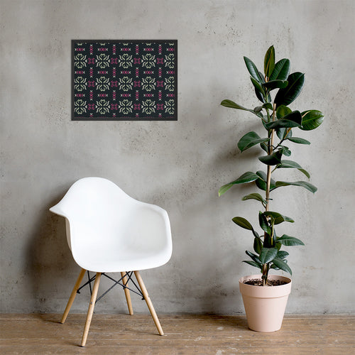 Sage Heart Cross Framed Matte Poster mockup 1 pattern preview