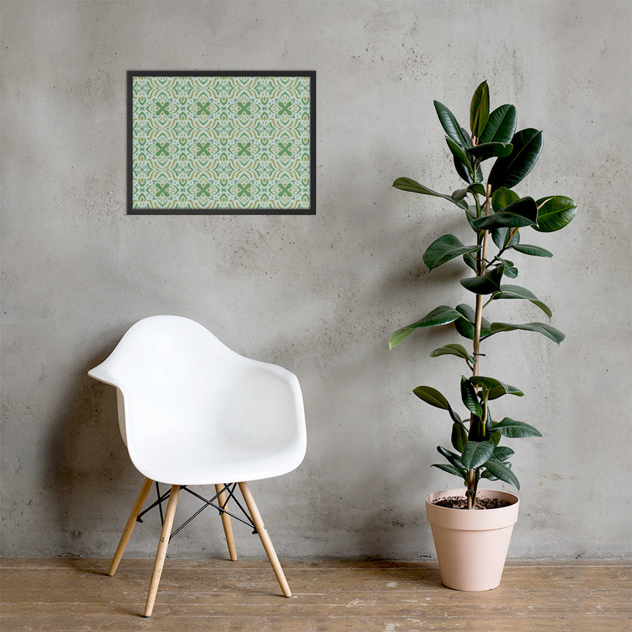 Mint Folk Framed Matte Poster mockup 1
