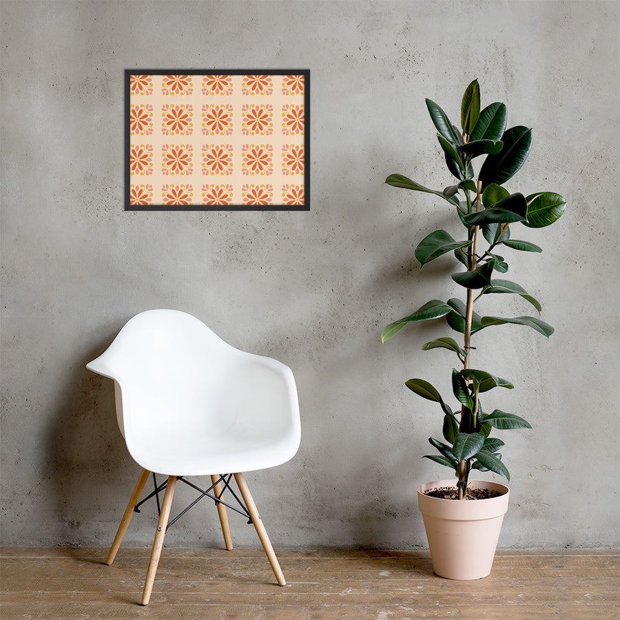 Folk Daisy Framed Matte Poster mockup 1