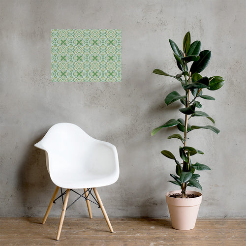 Mint Folk Matte Poster mockup 1 pattern preview