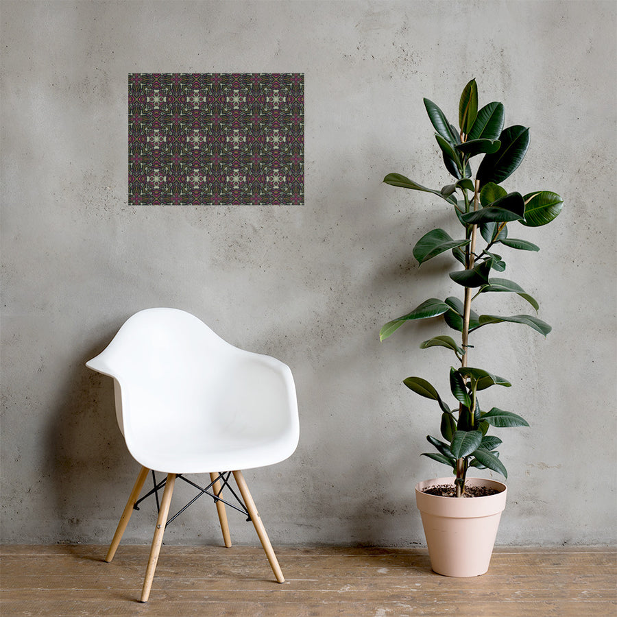 Psychedelic Damask Matte Poster mockup 1