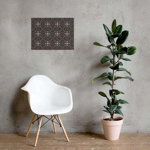 Psychedelic Damask Matte Poster mockup 1 pattern preview