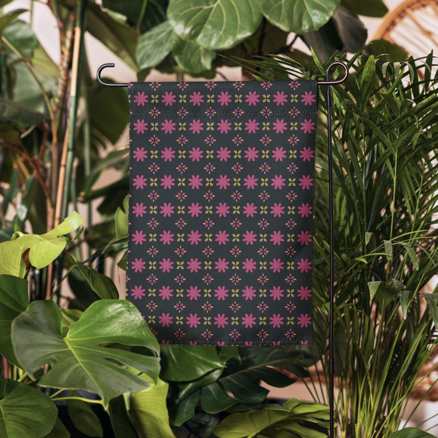 Disco Petal Scatter Garden Flag mockup 1