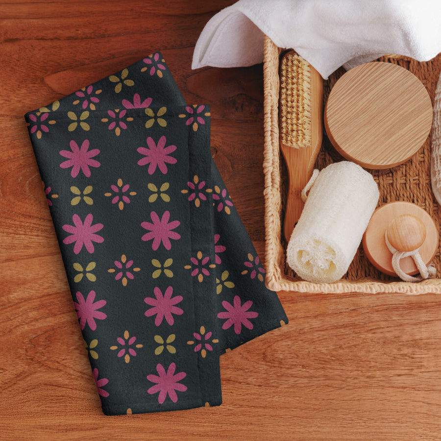 Disco Petal Scatter Hand Towel mockup 1