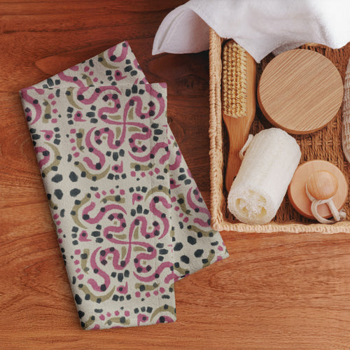 Serpentine Tile Hand Towel mockup 1 pattern preview