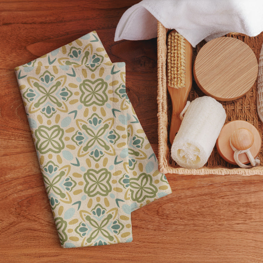 Garden Clover Cross Hand Towel mockup 1