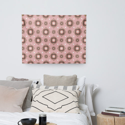 Mocha Medallion Wall Tapestry mockup 1 pattern preview