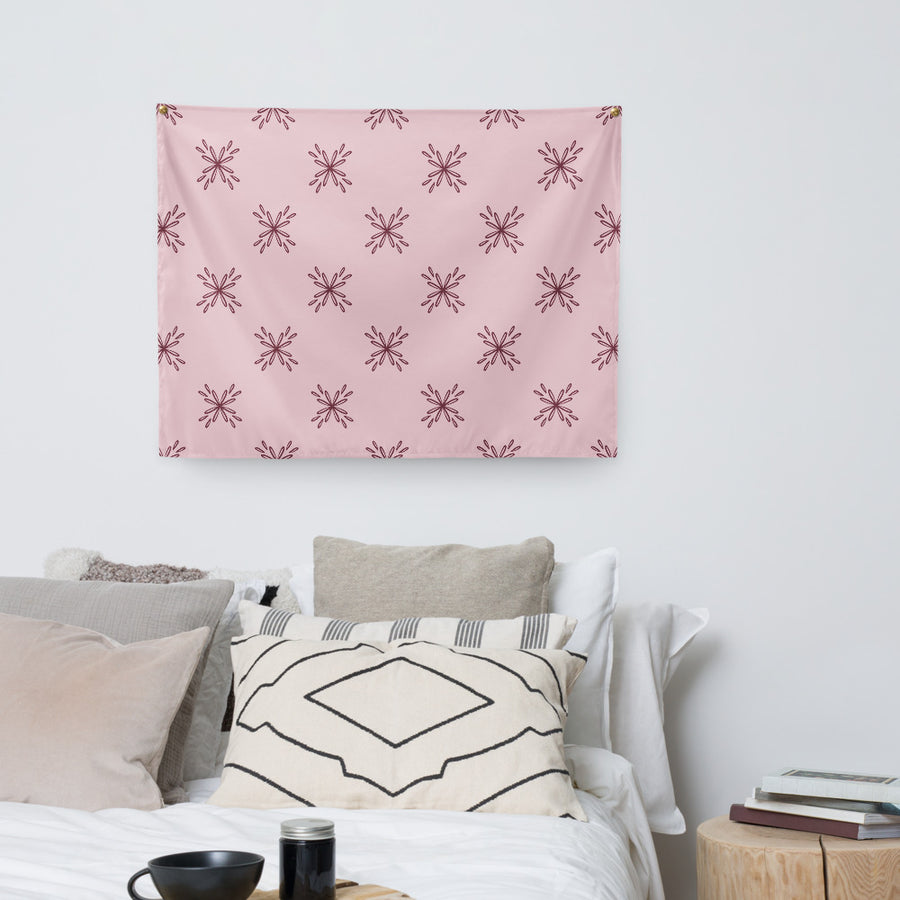 Blossom Tile Wall Tapestry mockup 1