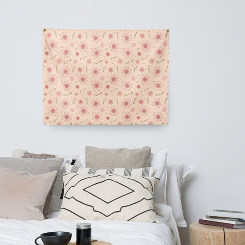 Delicate Romance 3 Wall Tapestry mockup 1 pattern preview