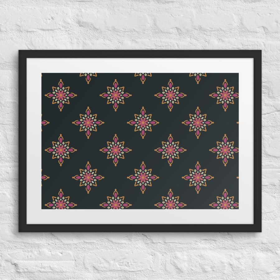 Dot Medallion Matted Framed Poster mockup 1