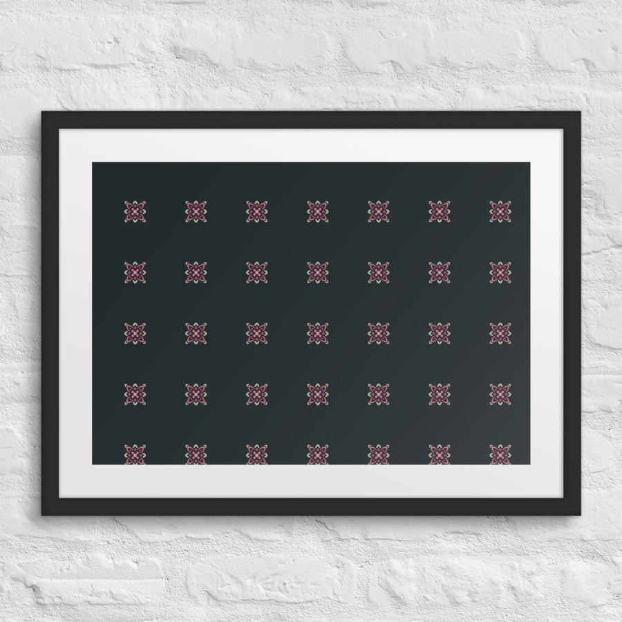Pink Dot Flower Matted Framed Poster mockup 1