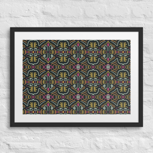 Dark Folk Eye Matted Framed Poster mockup 1 pattern preview