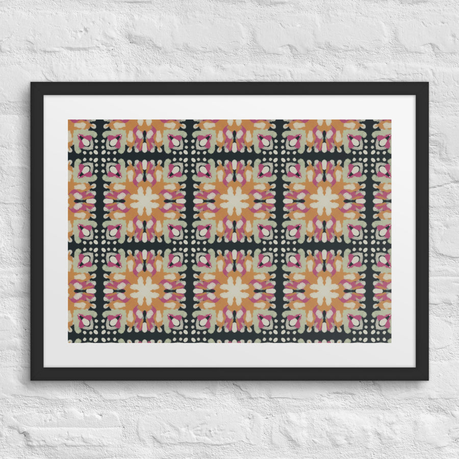 Inkblot Medallion Matted Framed Poster mockup 1