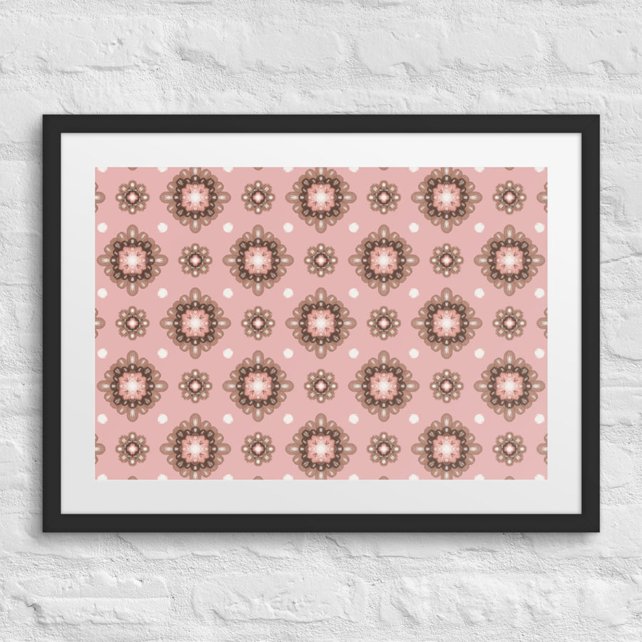 Mocha Medallion Matted Framed Poster mockup 1