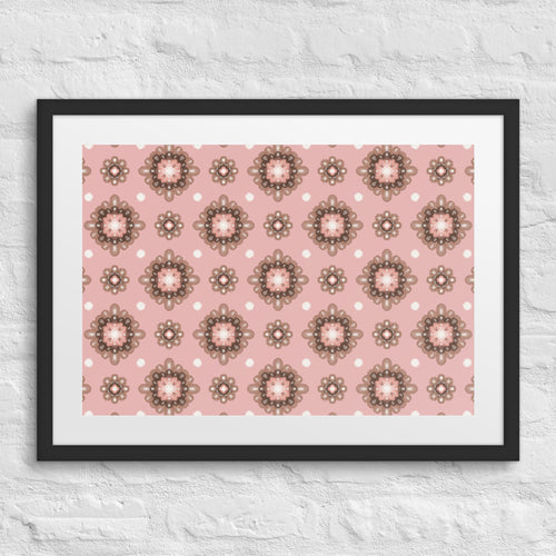 Mocha Medallion Matted Framed Poster mockup 1 pattern preview
